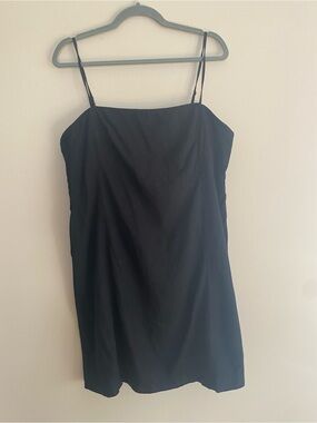 Gap Linen Black Spaghetti-Strap Shift Dress